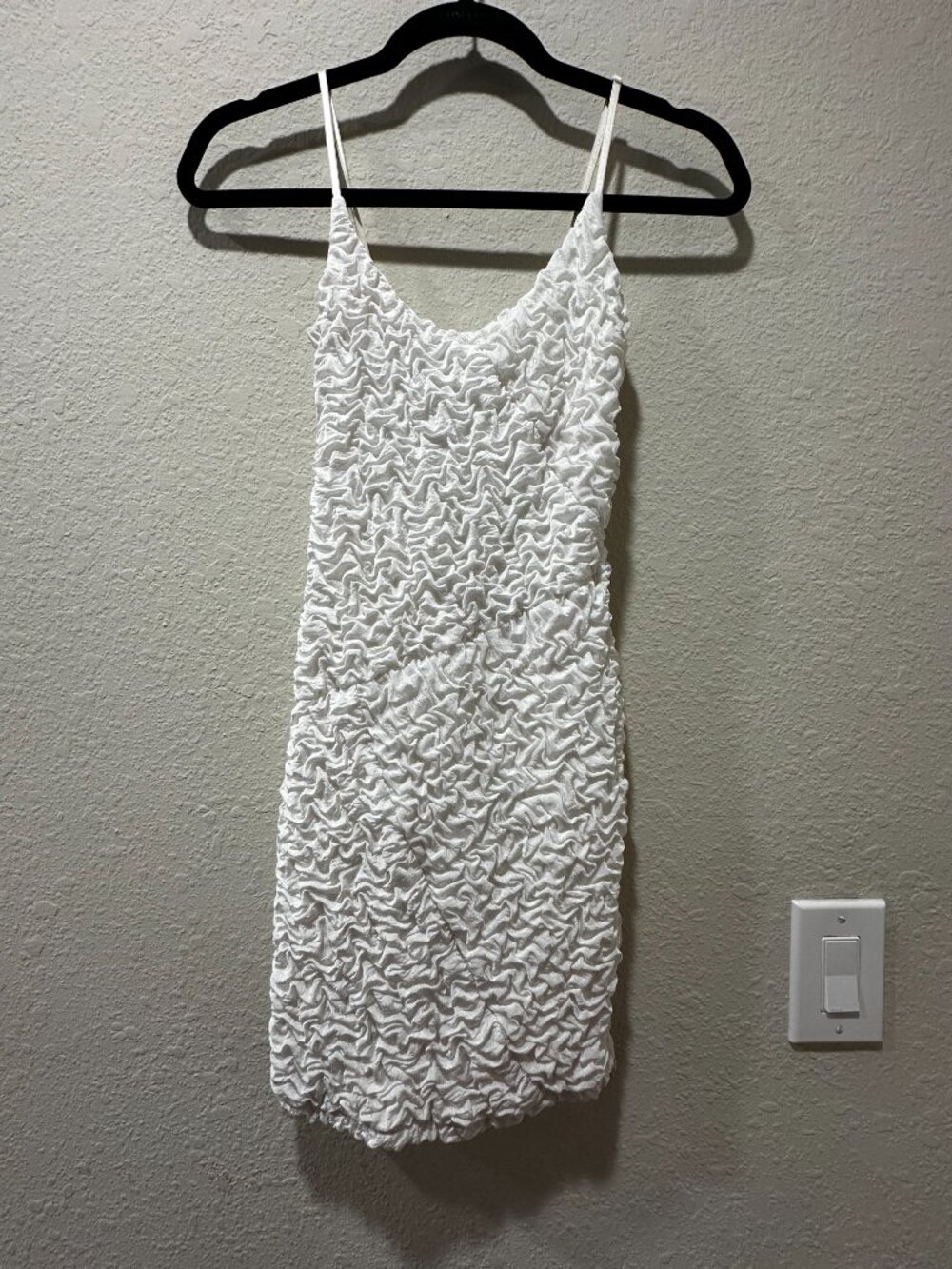 Vintage White Shirred Monaco Mini BodyCon